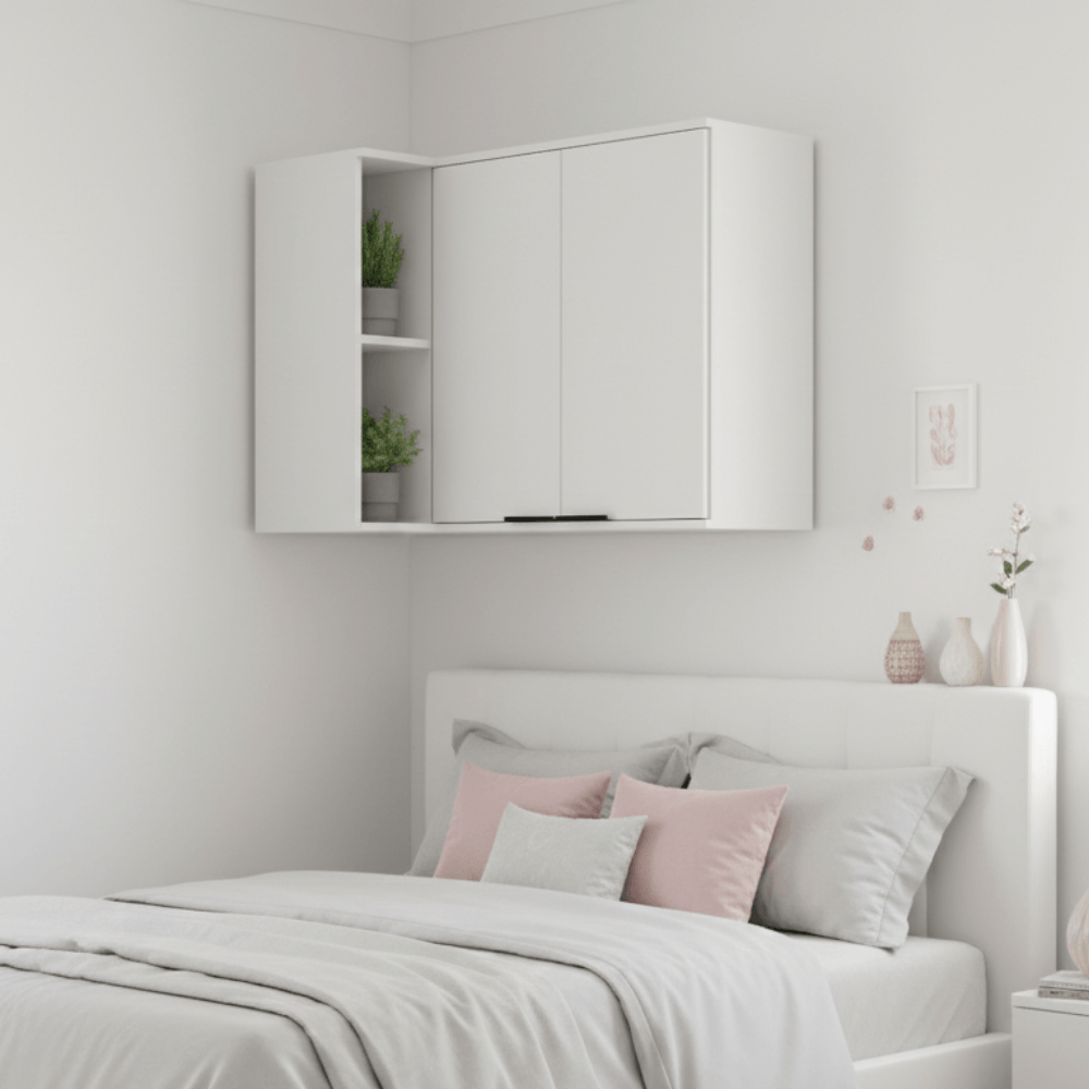 Aéreo de Canto 2 Portas Miami Carraro Branco Dormitório