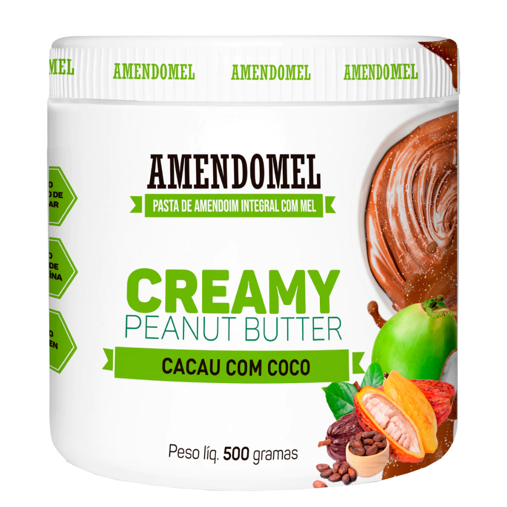 Pasta De Amendoim Amendomel 500g Cacau Com Coco - Thiani