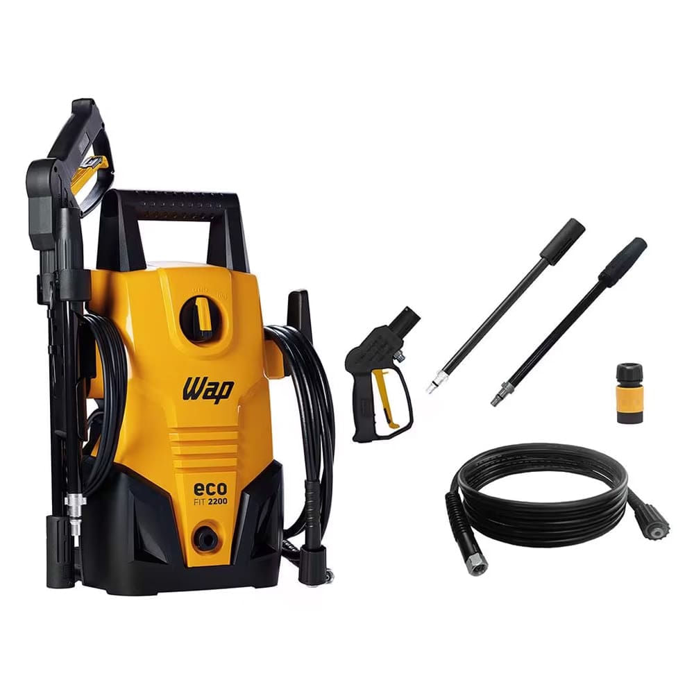 Lavadora de Alta Pressão Wap Eco Fit 2200 1500psi 1400W com Jato de Água Leque e Concentrado, Sistema Stop Total - Amarelo/Preta Amarelo / 110