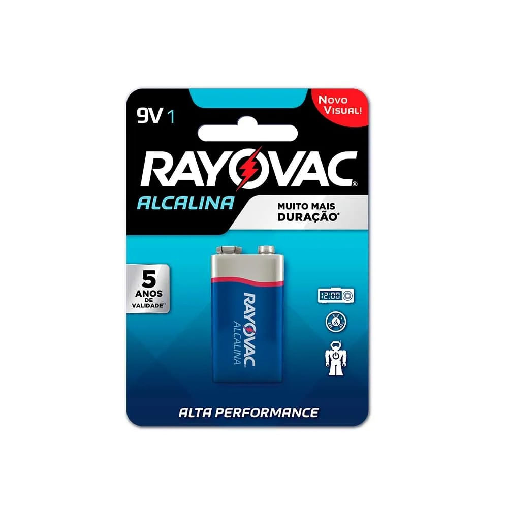 Bateria Alcalina 9V Com 1 unidade Rayovac