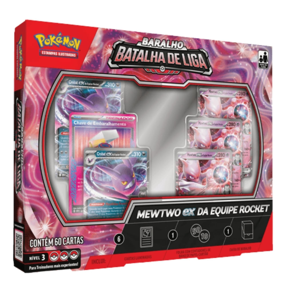 Cartas Pokémon Batalha Mewtwo Equipe Rocket 60 Cards Copag