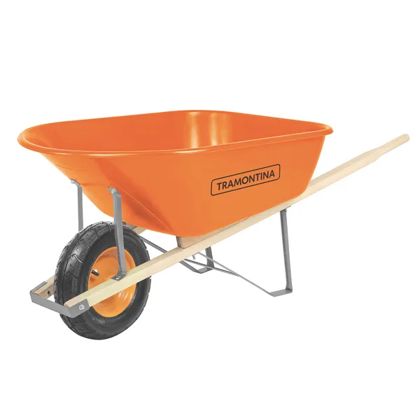 CARRINHO DE MAO C/CAÇAMBA EXTRAFUNDA LARANJA 110L TRAMONTINA