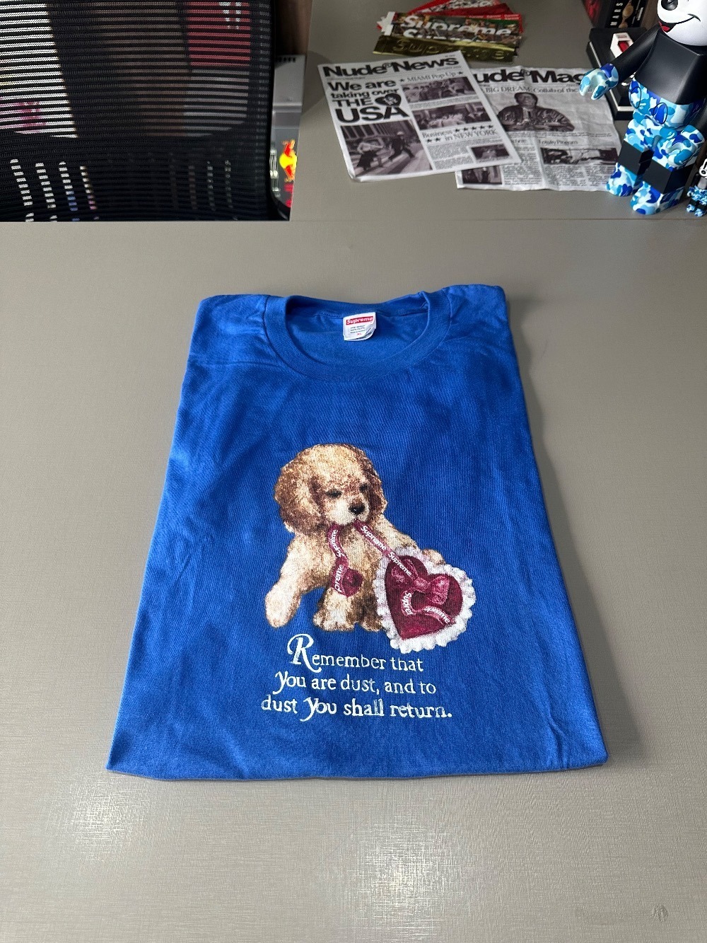 Camiseta Supreme Dust Royal FW25-W17 — XG, Novo