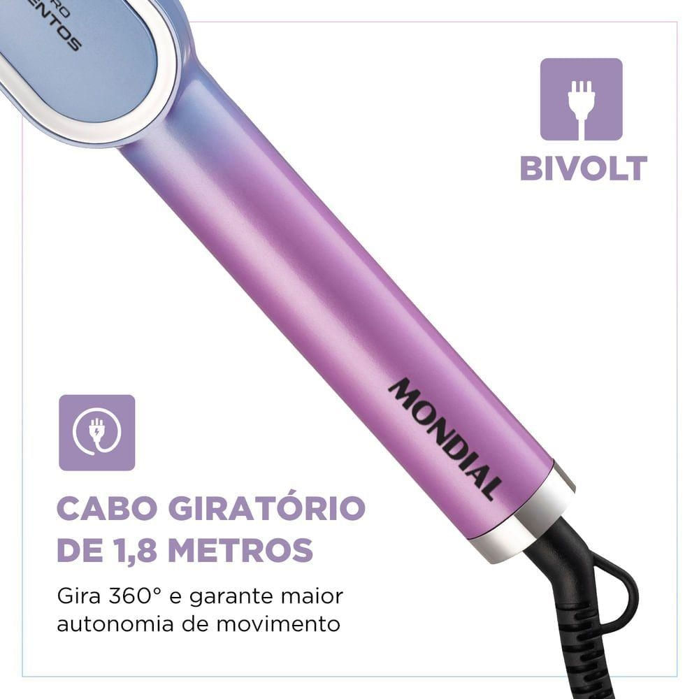 Foto 2 de Escova Alisadora Qu4tro Elementos By Juliette Mondial Bivolt