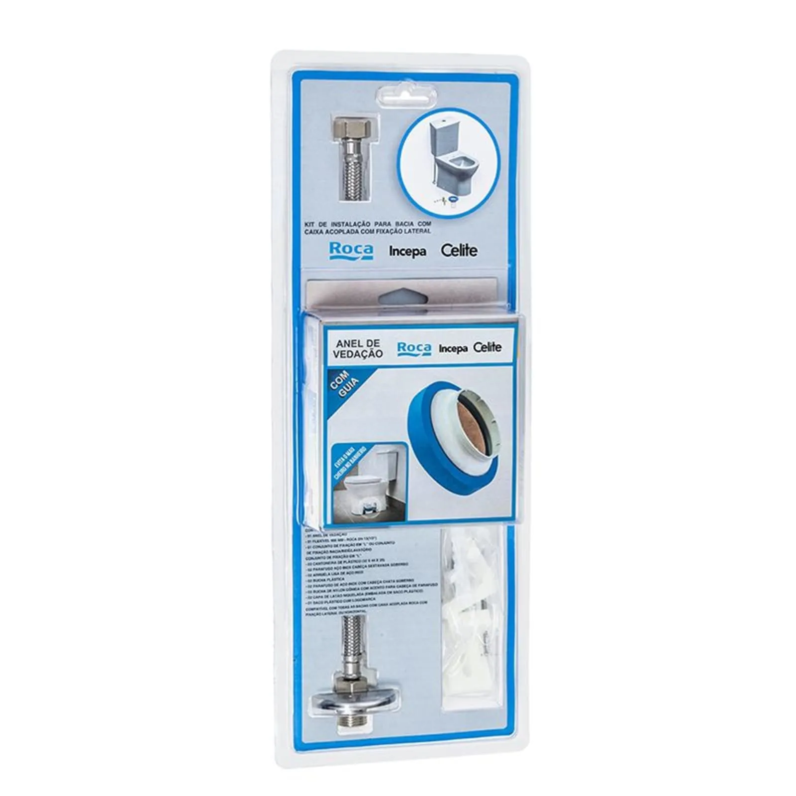 KIT INSTALACAO P/BACIA C/ CAIXA FIX VERT CELITE