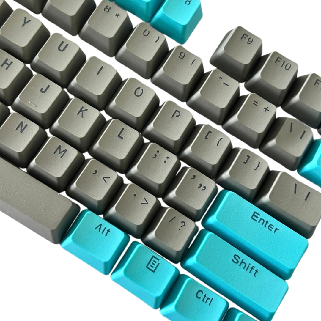 Foto 3 de Kit Keycaps PBT Double Shot - Azul, Cinza e ESC Vermelha