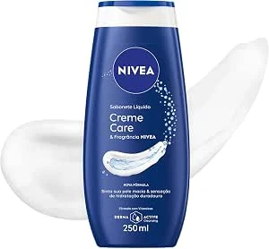 NIVEA Sabonete Líquido Creme Care 250ml, Limpeza Suave, Banho, Hidrata e Protege, Uso Diário, Todas as Peles