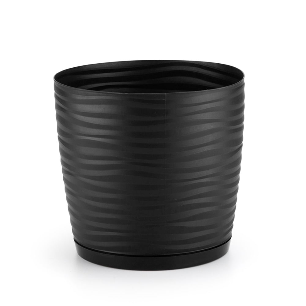 Vaso Redondo 9,2 Litros Preto Com Prato Dunas