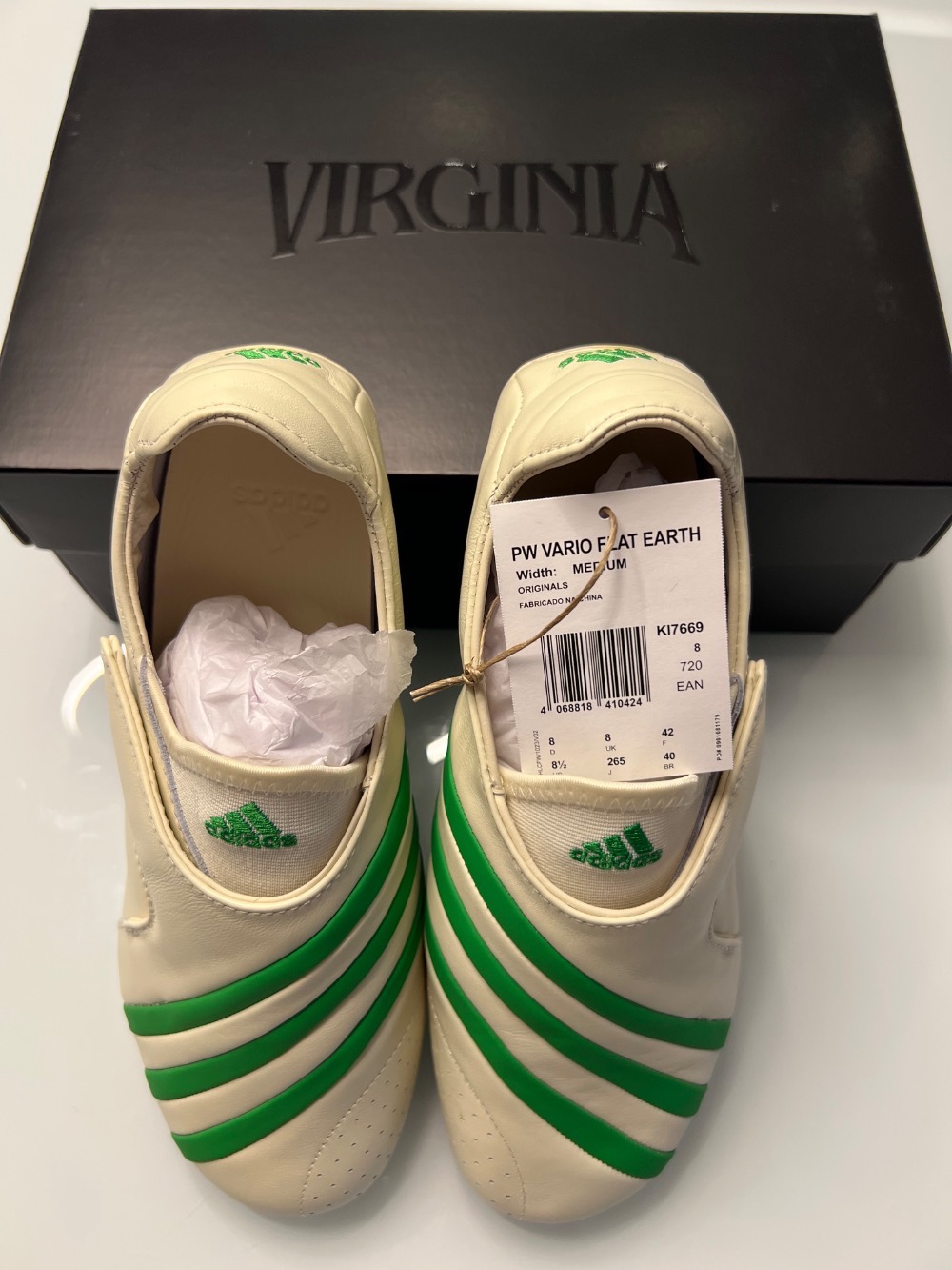 Pharrell Williams x adidas Virginia Vario Flat Earth Chalk White Green — 40, Novo