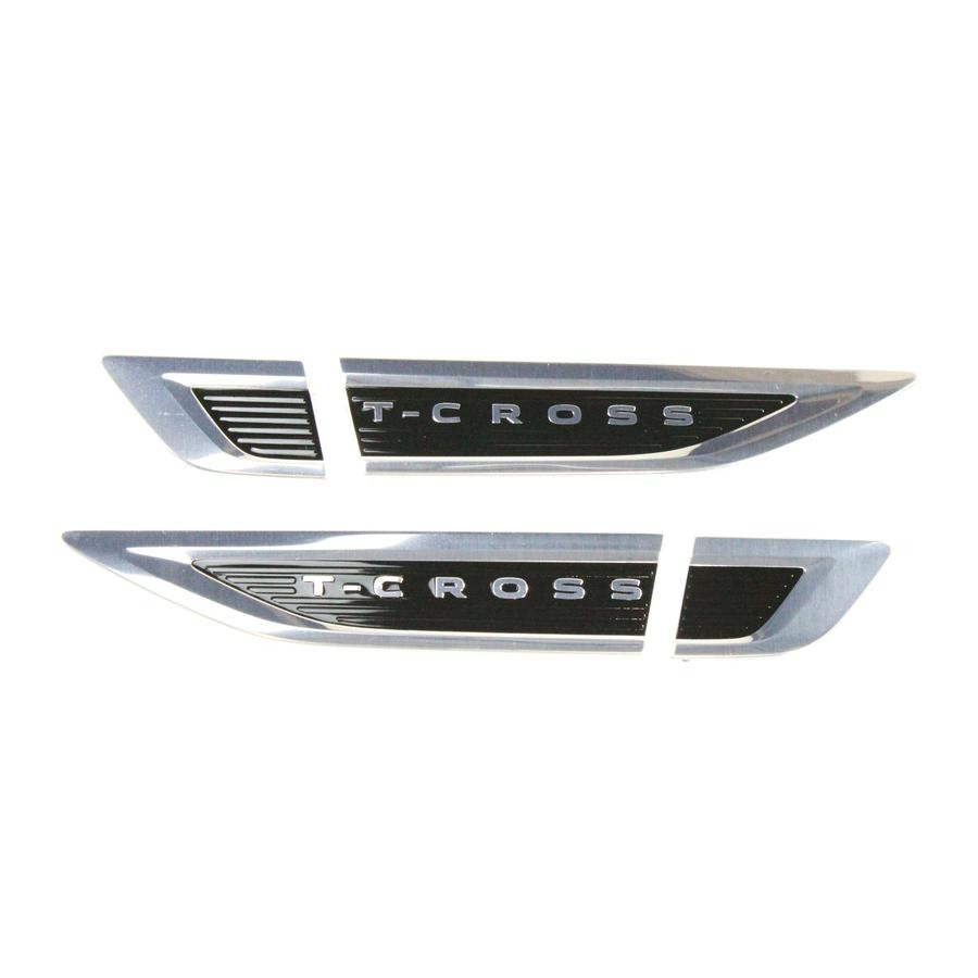 Par de emblemas paralama VW Tcross Cromado