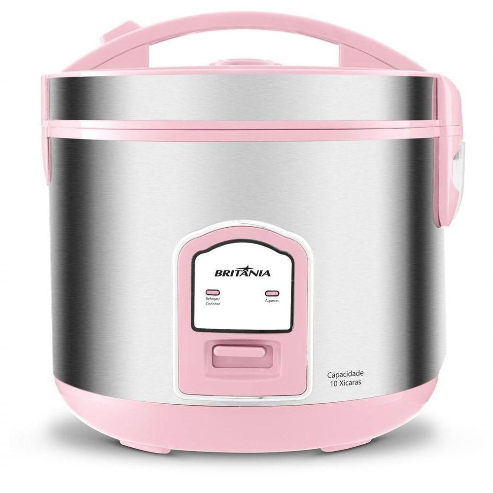 Panela de Arroz Elétrica Britânia BPAE10C 4L 700W com Tampa com Visor e Antiaderente Rosa 110V