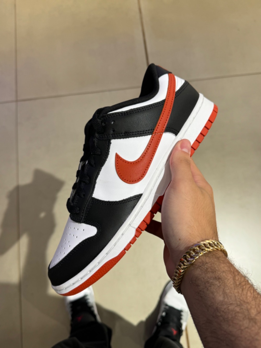 Nike Dunk Low White Dragon Red Black — 41, Novo