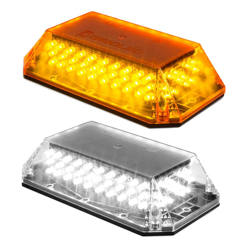 2 Giroflex Giroled Branco E Âmbar 12v Carro Moto Guincho