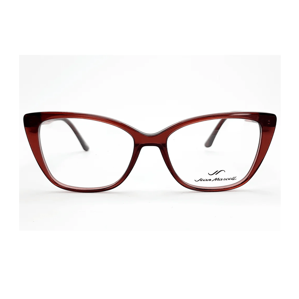 Armação para Óculos de Grau Feminina Jean Marcell JM6111 C01 Vermelho e Roxo Leitoso