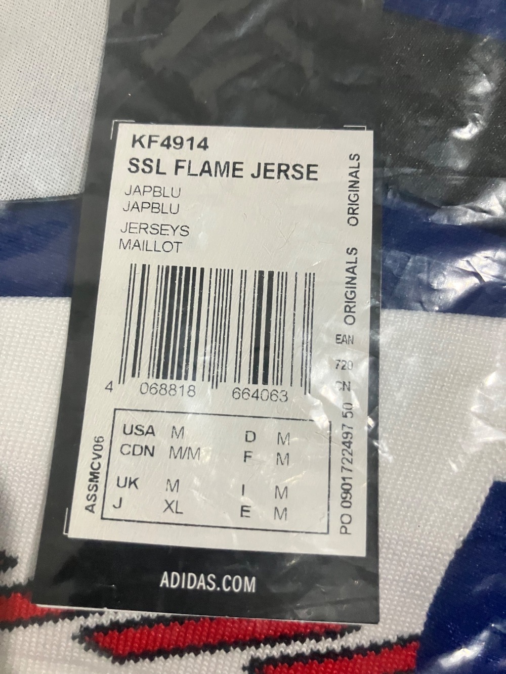 BAPE x adidas Camisa SSL Flame Japan Blue — M, Novo