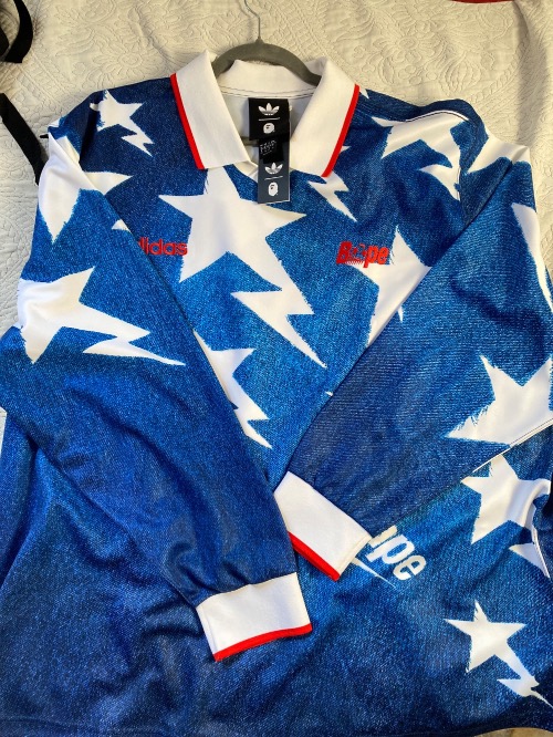 Bape x adidas Camiseta Manga Longa LSL Star Medium Blue Denim — XXG, Novo