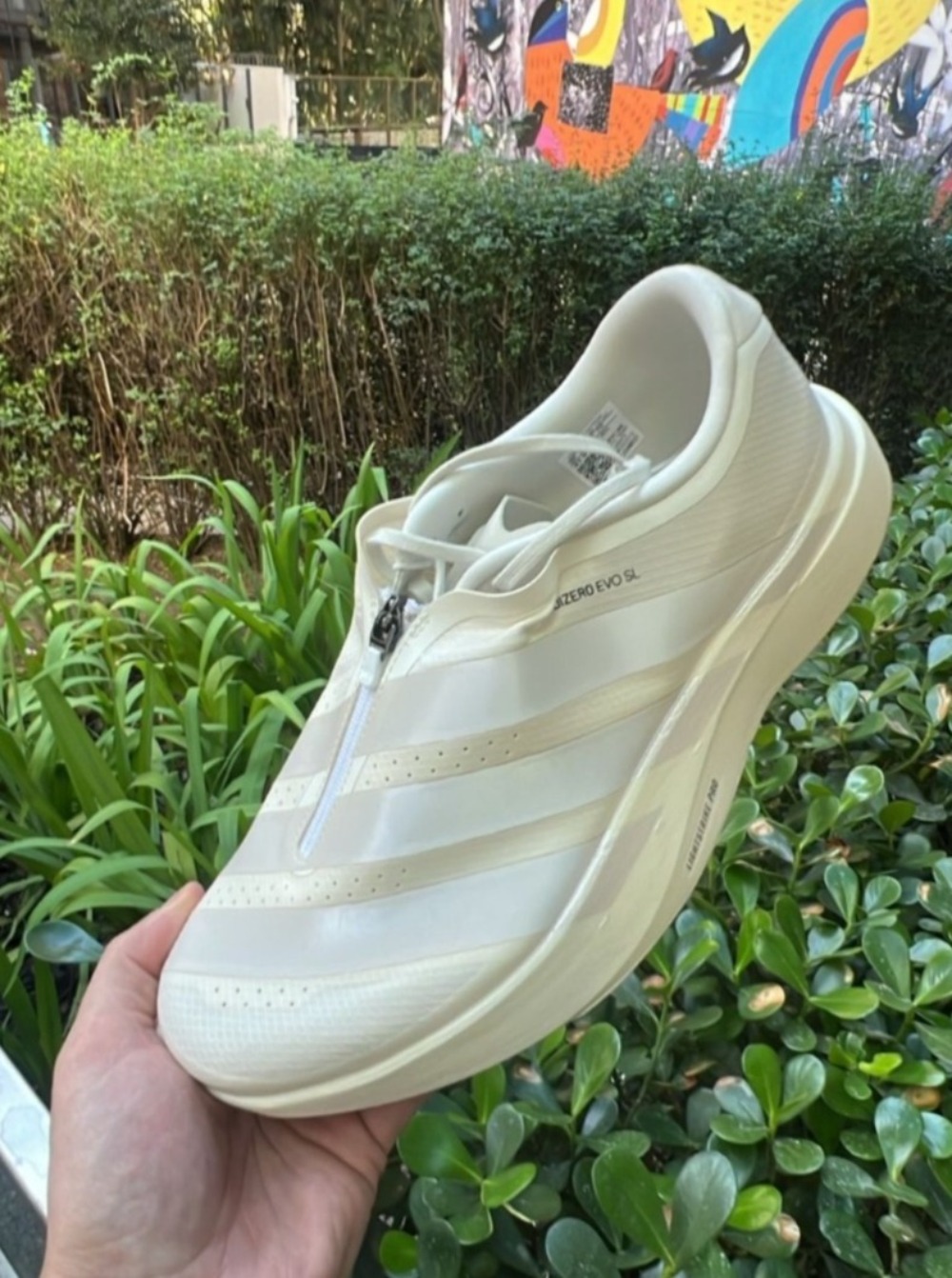 adidas Adizero EVO SL Zíper Lightstrike Pro Core White Zero Metalic — 34 / 35 / 37 / 39 / 40 / 41 / 42 / 43, Novo