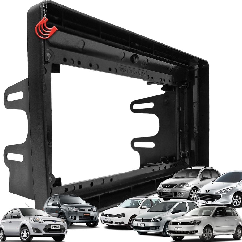 Moldura para Central Multimidia MP5 9 polegadas 2din 1din Golf Polo Fox Fiesta Ecosport C3 307 Bora