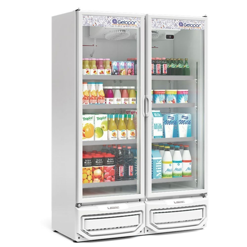 Expositor Vertical 2 Portas GCVR950 Branco 220V Gelopar