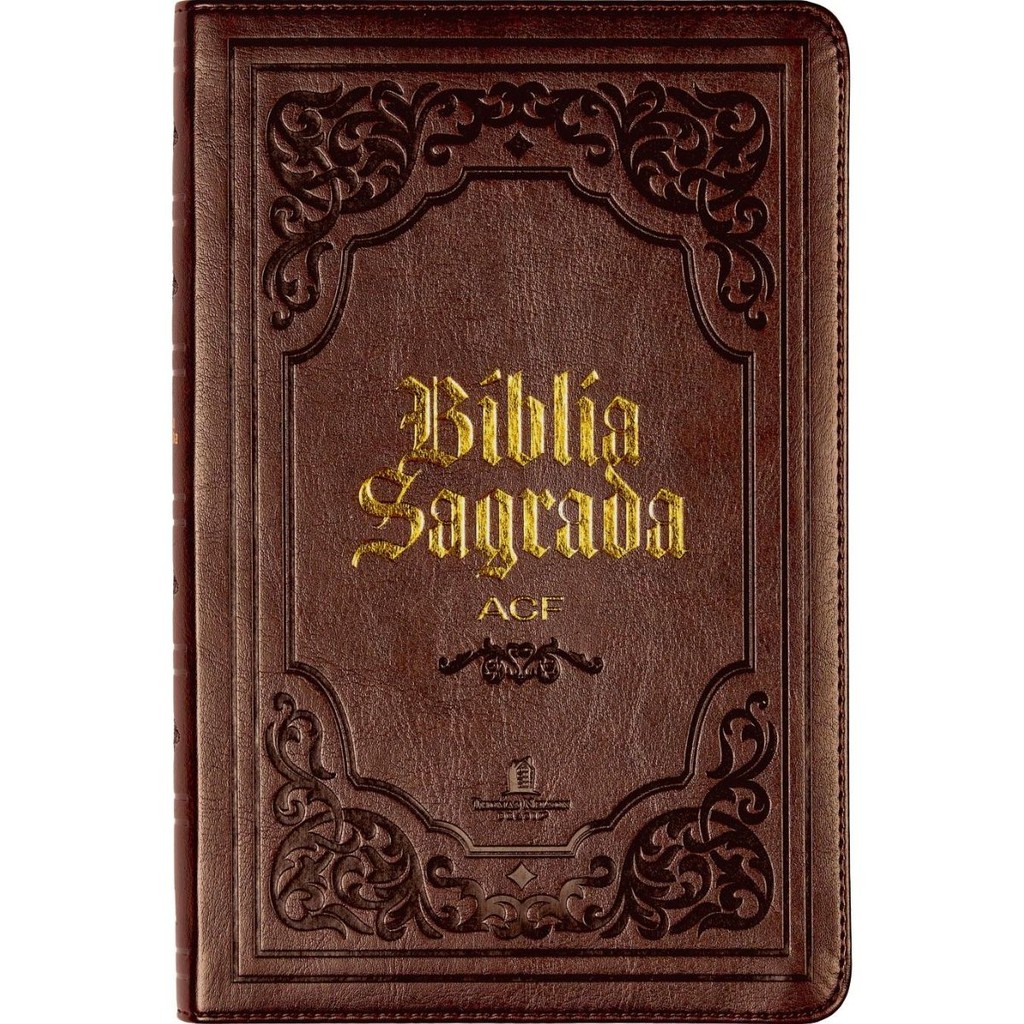 Bíblia Sagrada Slim | ACF | Luxo Couro-Soft Marrom