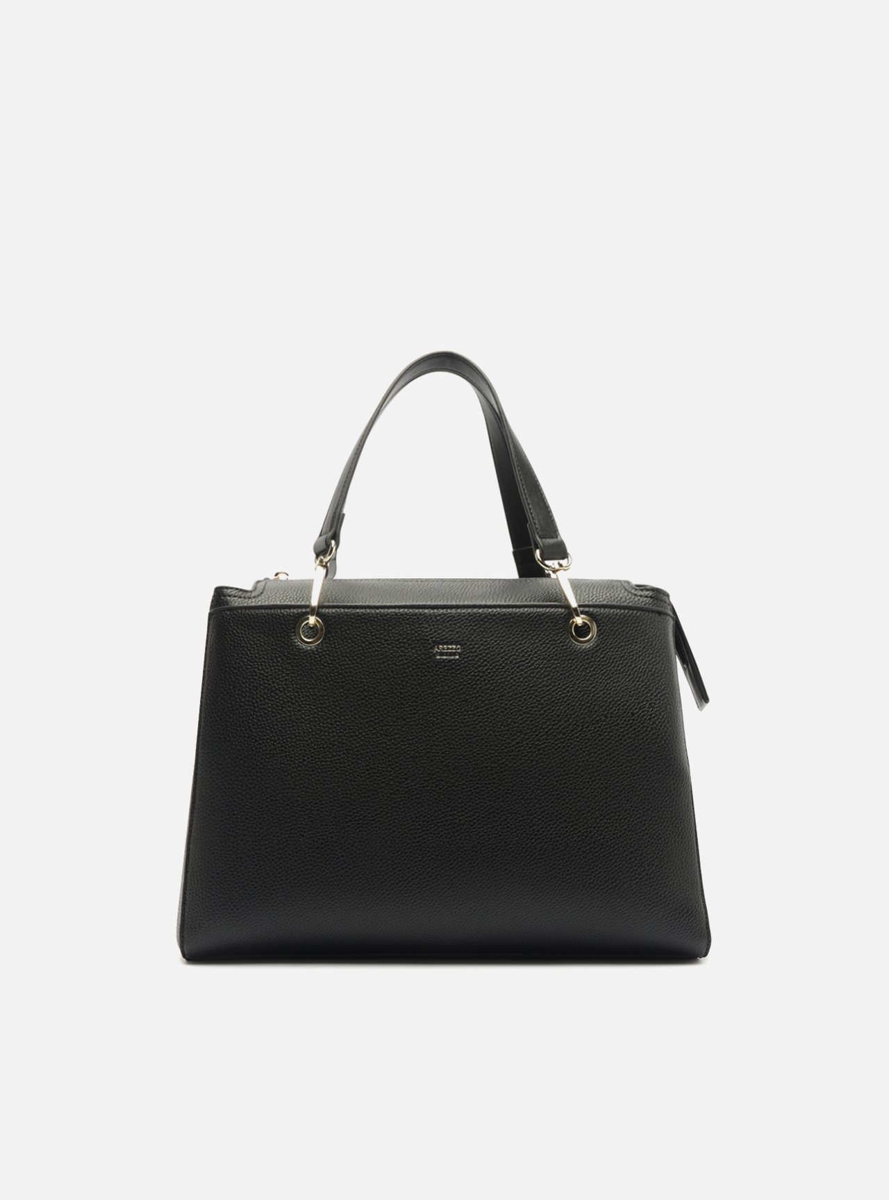 Bolsa Tote Preta Média Alças Metais