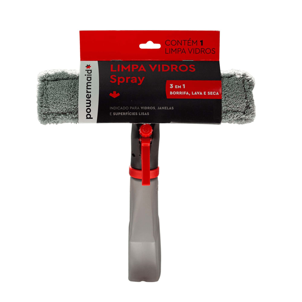 Limpa Vidro Spray Vermelho E Cinza - Powermaid