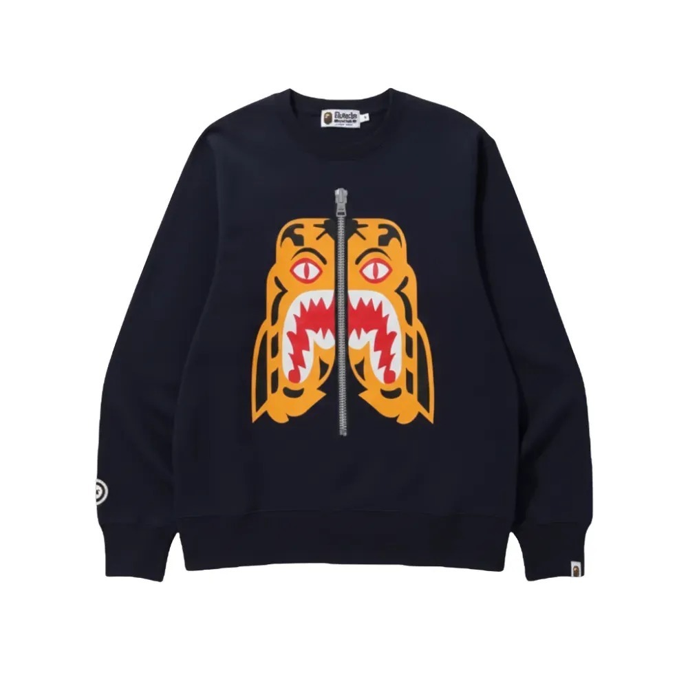 Moletom BAPE Tiger Crewneck Navy — G, Novo