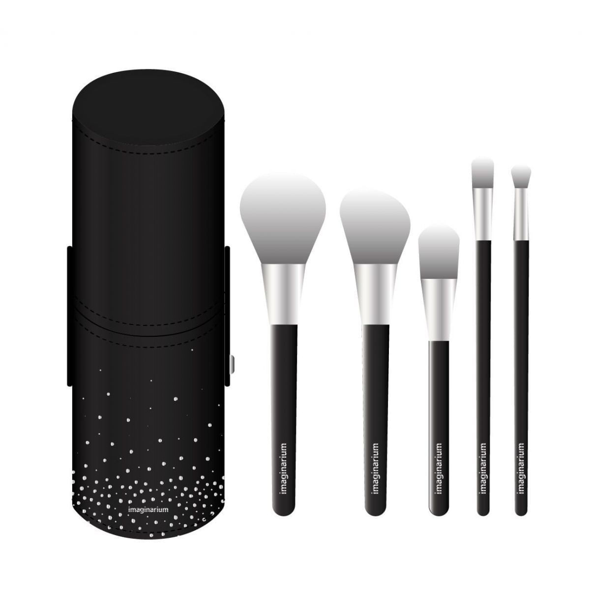 Foto 3 de Kit de Pinceis Basico Preto e Prata Único / Preto
