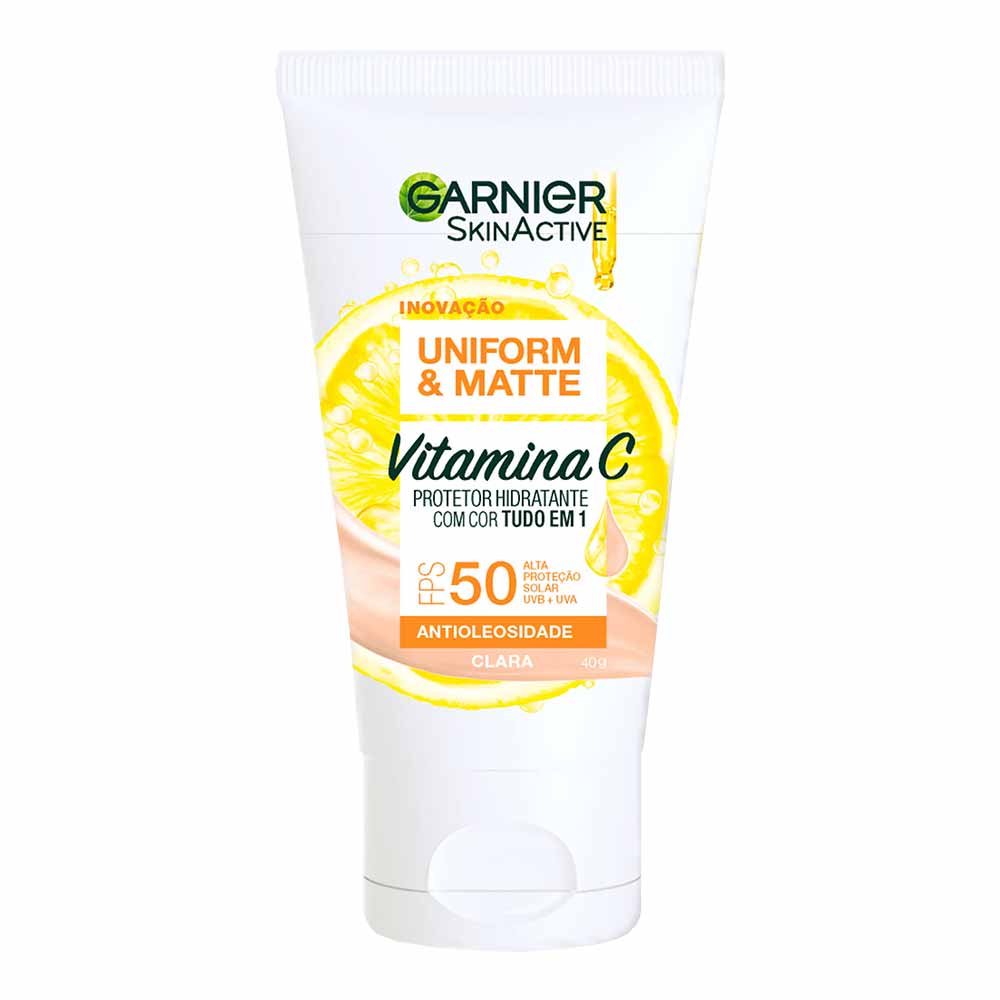 Protetor Solar Hidratante Facial com Vitamina C Garnier Skin FPS 50 — Clara