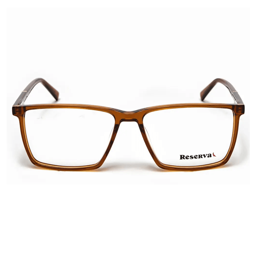 Foto 2 de Armação de Óculos de Grau Reserva RSV2605 Masculino Retangular Acetato Marrom Cristal