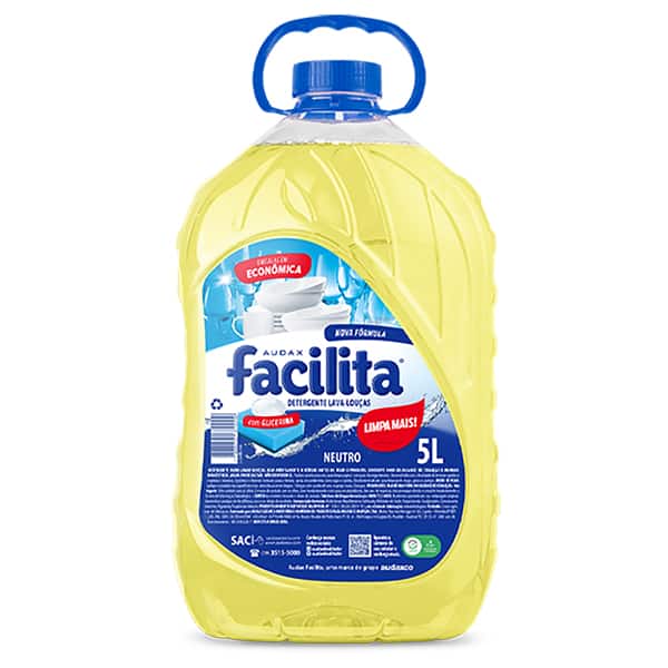 Detergente Neutro 5 litros, 106061, Facilita - UN 1 UN