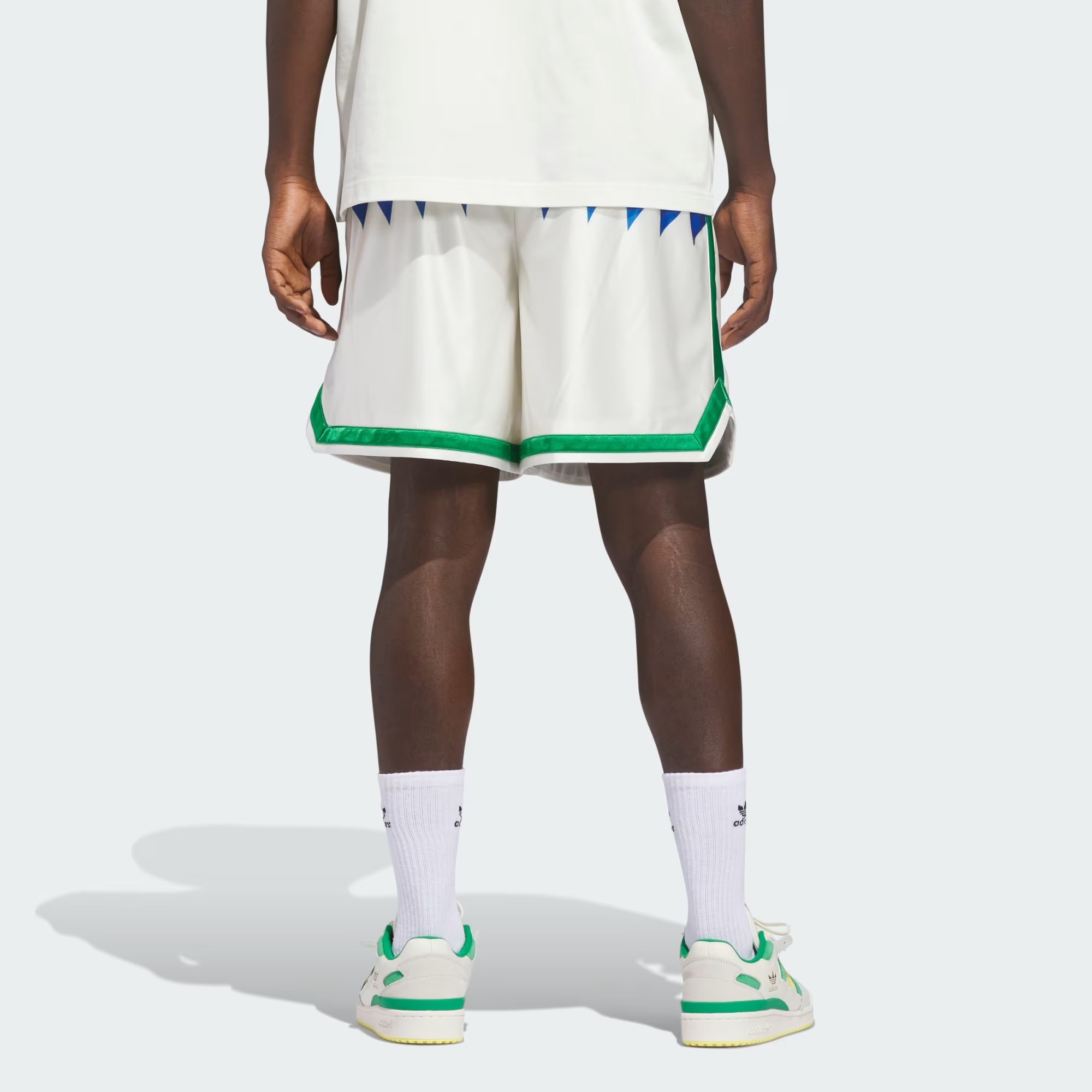 Shorts adidas Originals Basketball Diamond Pack Off White Green — P / M, Novo