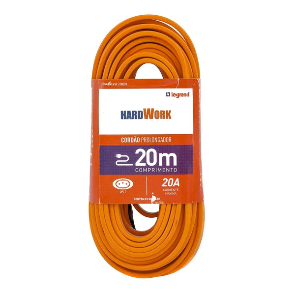 PROLONGA HARDWORK PP 3X2,50MM2 2P+T 20A LARANJA 20 DANEVA