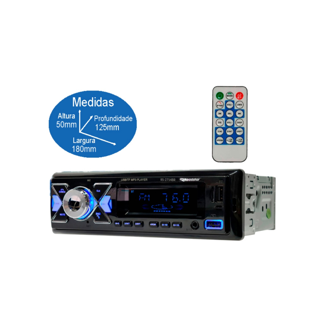 Radio Automotivo Roadstar RS2714BR Plus Mp3 Player