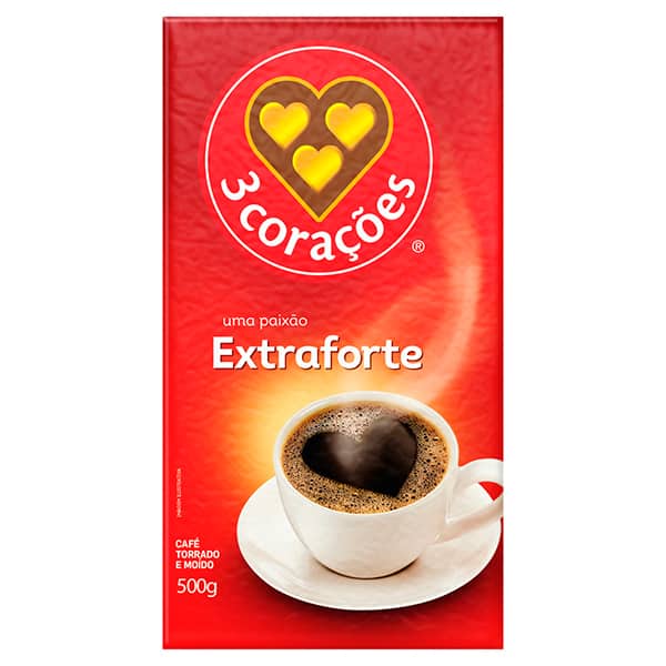 Café em Pó Torrado e Moído Extra Forte 500g 3 Corações - PT 1 UN