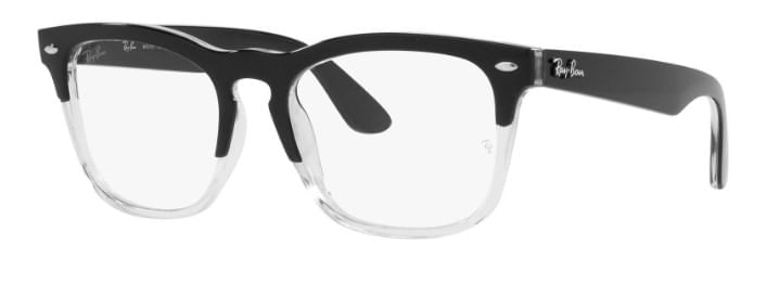 Armação de Óculos de Grau Ray Ban, Modelo RX4487V, cor Preto e Transparente, tamanho 54
