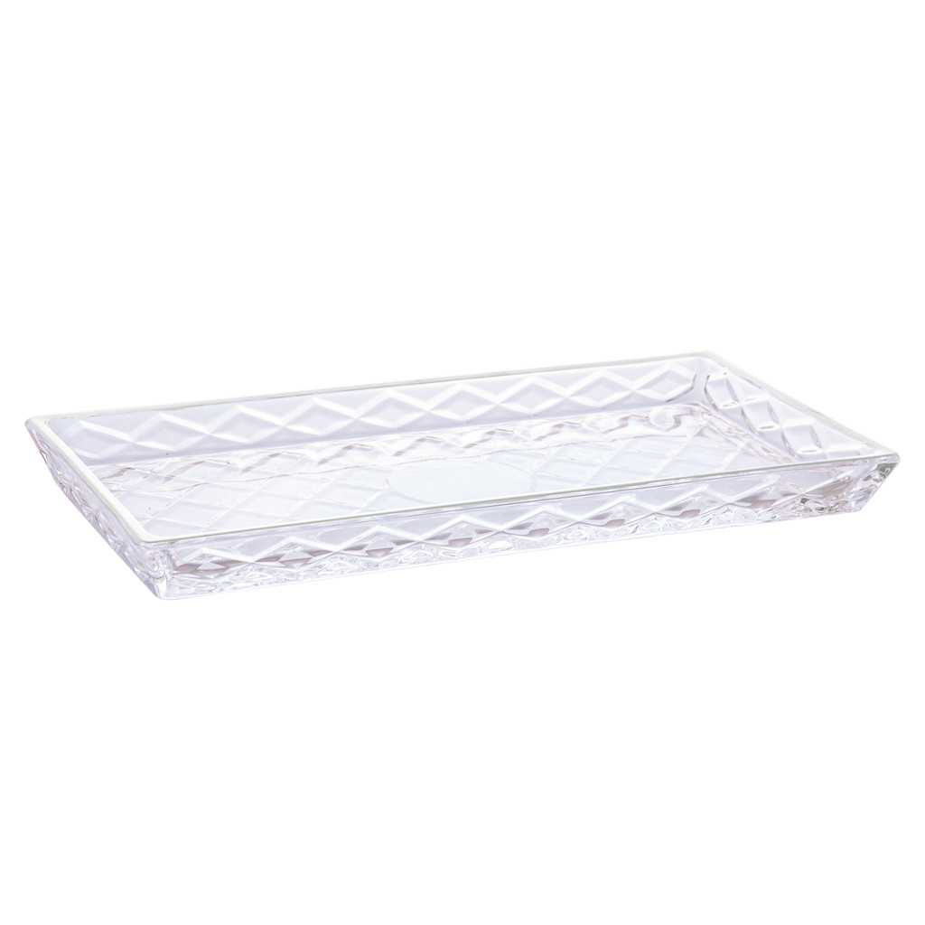 Travessa de Vidro Cristal para Servir Comida Deli Diamond 28,5x14,5cm - Lyor