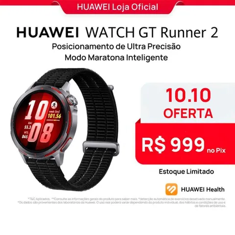 Smartwatch HUAWEI GT Runner 2 com GPS e ECG