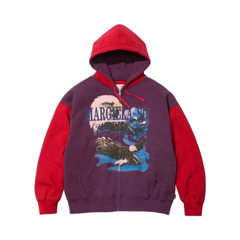 Maison Margiela x Supreme Jaqueta Eagle Zip Up Purple SS26-W4 — P / M / G / XG, Novo
