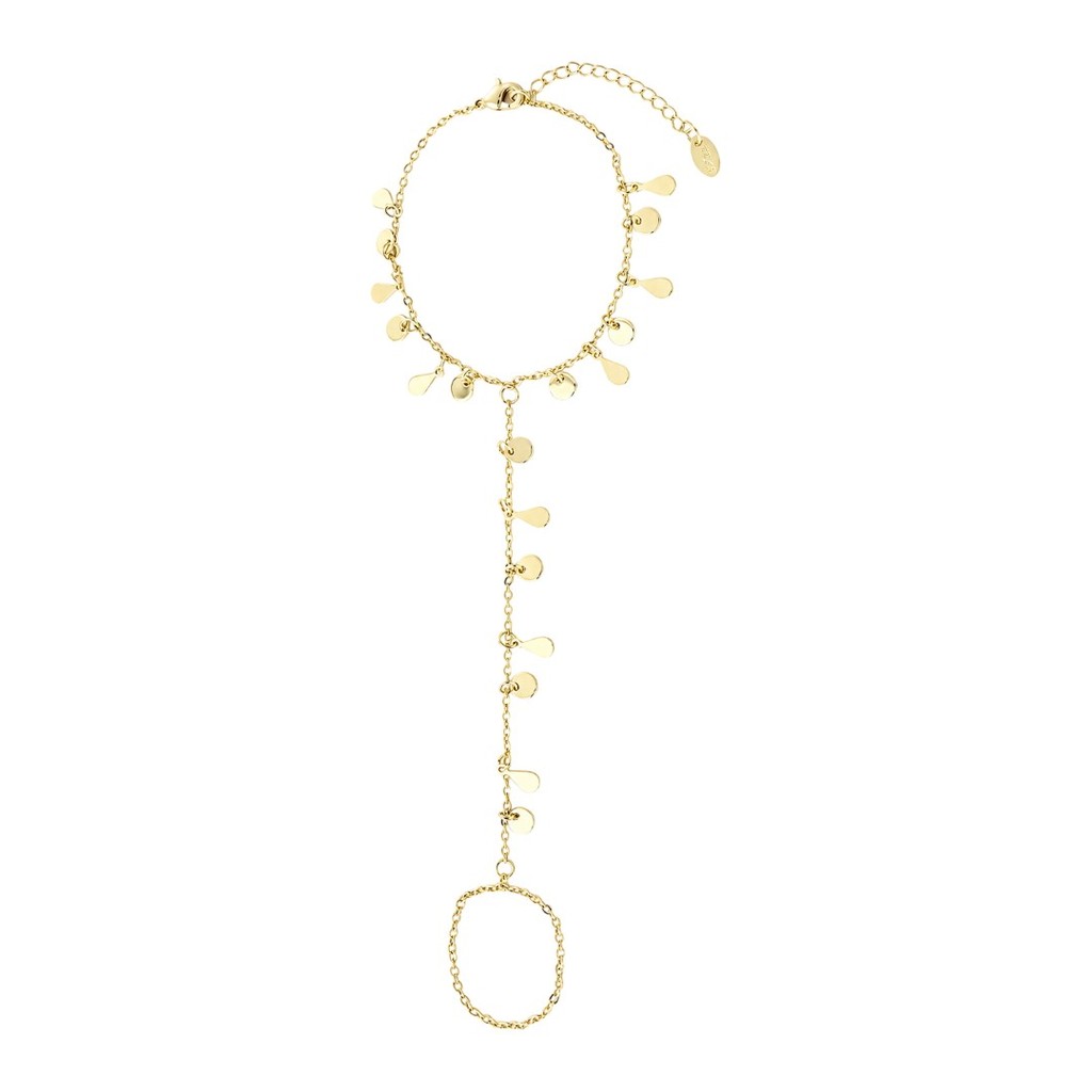 PULSEIRA DE MÃO ALICE GOTINHAS FOLHEADA A OURO 18K PIUKA