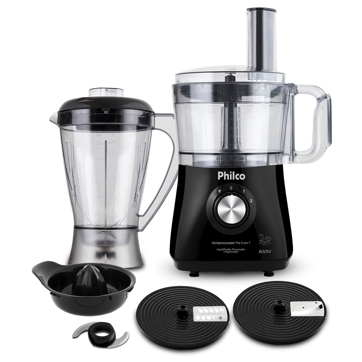 Multiprocessador Philco Pro 5 em 1 Inox 800W Citrus 110
