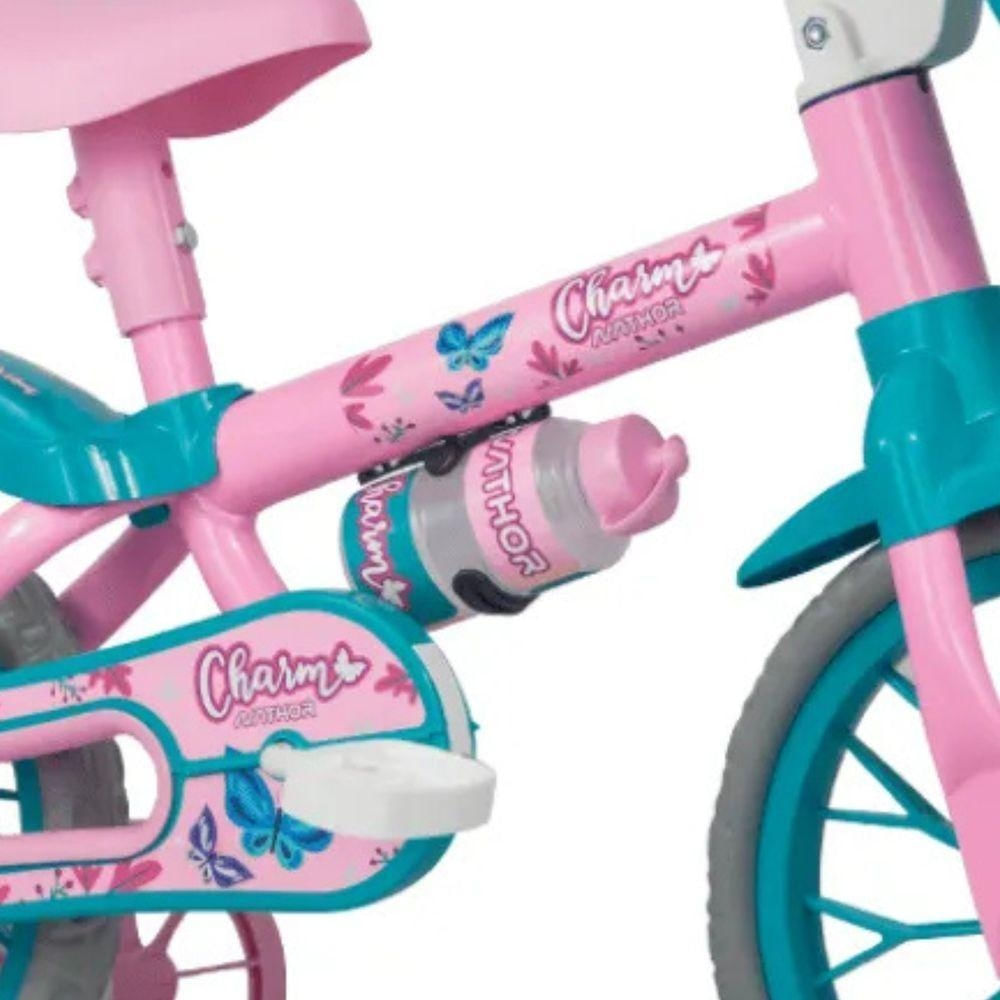 Foto 2 de Bicicleta Infantil Charm Aro 12 Com Garrafinha Rosa/azul