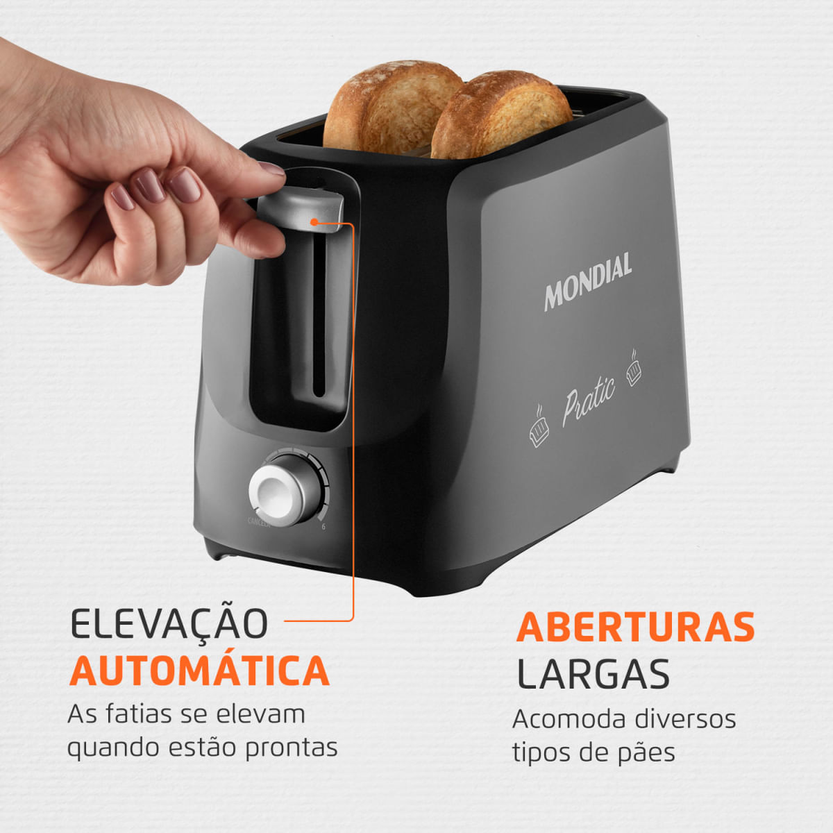 Foto 3 de Torradeira de Pães Pratic Mondial - T-18 110