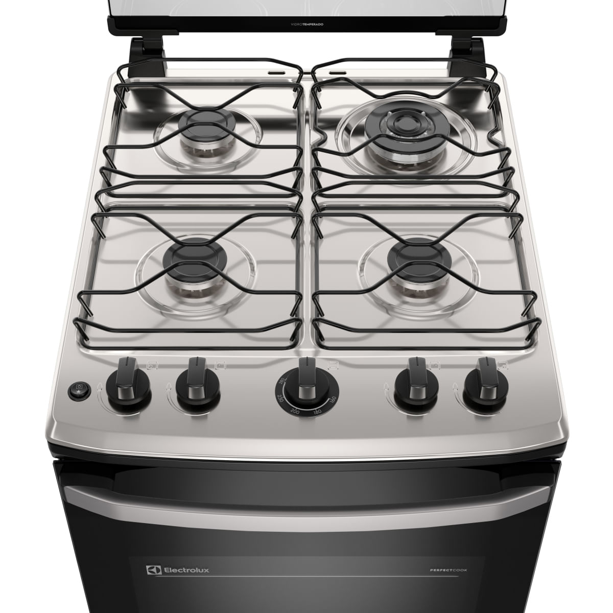 Foto 5 de Fogão 4 bocas Electrolux Efficient Branco Mesa Inox, PerfectCook e VaporBake® (FE4IW) Bivolt