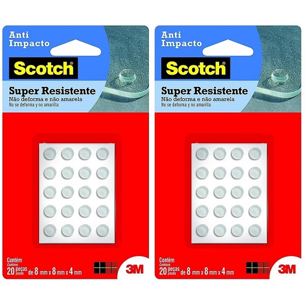 Kit com 40 Protetor ANTI-IMPACTO 3M SCOTCH Redondo Pequeno