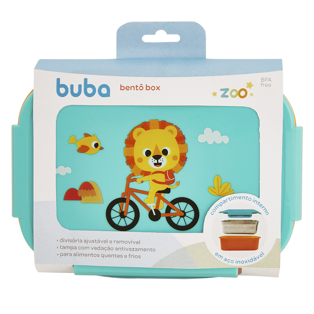 Lancheira Bentô Box com Divisórias Buba Zoo Leão