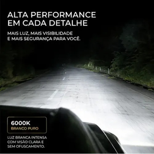 Foto 2 de Lâmpada Shocklight Led S14 Nano Headlight 3600lm 6000k H4 H4 Branco