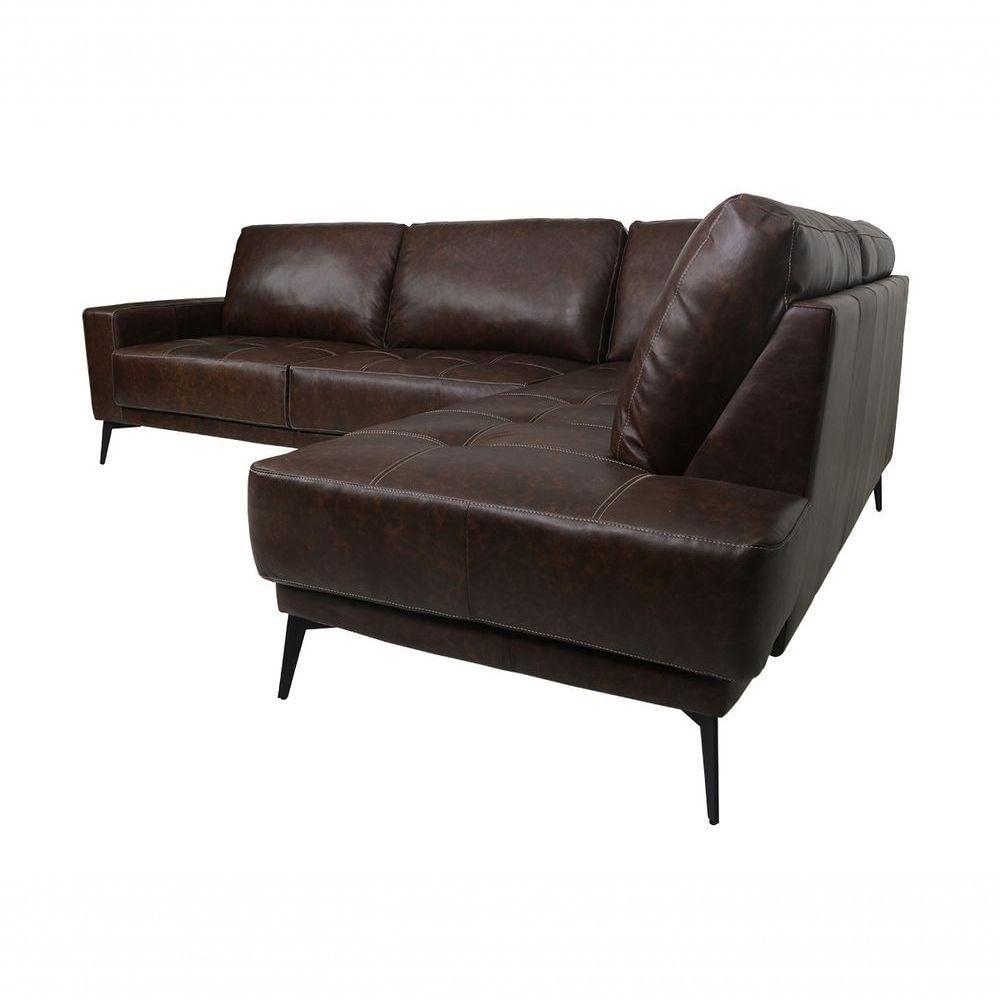 Foto 2 de Sofá De Couro Rubi 2 Lugares Com Chaise Direita Soft Mempra Design