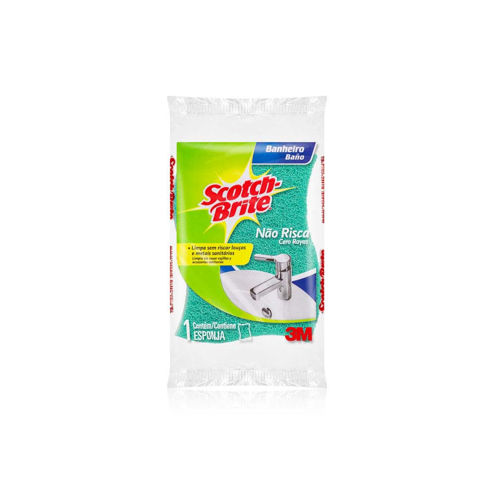 Esponja Scotch-Brite para Limpeza de Banheiro Verde