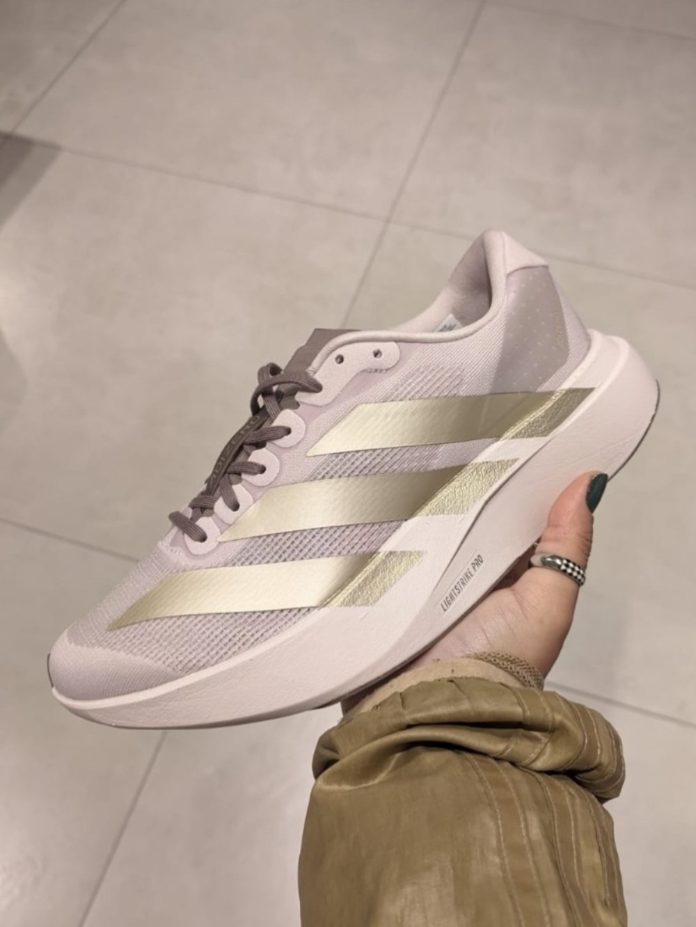 adidas Adizero EVO SL Ice Purple Silver Brown — 34 / 35 / 36 / 37 / 38 / 39 / 40, Novo
